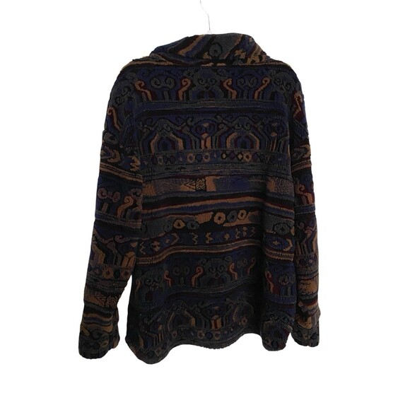 VTG Womens Sweater Sz 1X ? 2X ? Vtg 90s Aztec Fleece Pullover 52" Chest - Picture 2 of 12